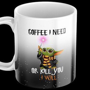 Baby Yoda The Child  Mug Coffee I Need Meme Ceramic White
